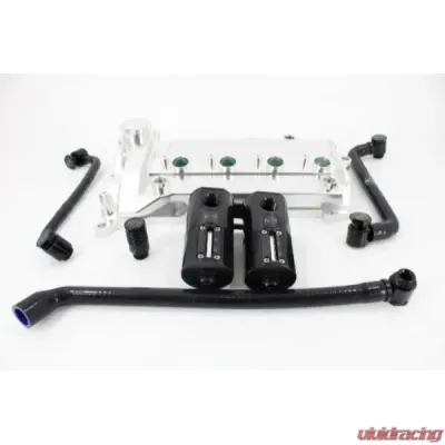 VTT Billet Valve Cover & Dual Catch Can Kit Honda Civic 10th Gen 2015-2022 - VTT-CIVIC-VC-CLR