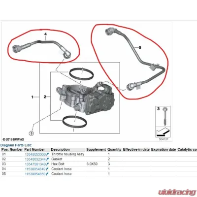 VTT Plug & Play Billet Throttle Body Coolant Delete Kit S58 - VTT-S58-TB-COOLANT-DELETE