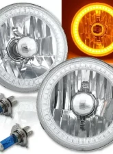Octane Lighting 5 3/4 Inch SMD Amber LED Halo Halogen Bulb Headlight Angel Eye Crystal Clear Pair                                     - OL-001L-A - Image 12