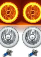Octane Lighting 5 3/4 Inch SMD Amber LED Halo Halogen Bulb Headlight Angel Eye Crystal Clear Pair                                     - OL-001L-A - Image 2
