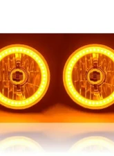 Octane Lighting 5 3/4 Inch SMD Amber LED Halo Halogen Bulb Headlight Angel Eye Crystal Clear Pair                                     - OL-001L-A - Image 3