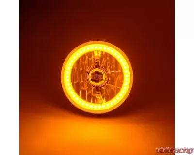 Octane Lighting 5 3/4 Inch SMD Amber LED Halo Halogen Bulb Headlight Angel Eye Crystal Clear Pair - OL-001L-A