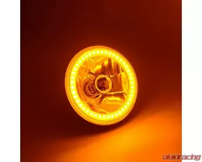 Octane Lighting 5 3/4 Inch SMD Amber LED Halo Halogen Bulb Headlight Angel Eye Crystal Clear Pair - OL-001L-A