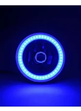 Octane Lighting 5 3/4 Inch Blue SMD LED Halo Angel Eye Black Halogen Light Crystal Headlight Pair                                     - OL-001L-B-BLK - Image 5