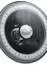 Octane Lighting 5 3/4 Inch Blue SMD LED Halo Angel Eye Black Halogen Light Crystal Headlight Pair                                     - OL-001L-B-BLK - Image 6