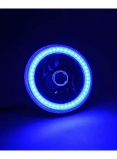 Octane Lighting 5 3/4 Inch Blue SMD LED Halo Angel Eye Black Halogen Light Crystal Headlight Pair                                     - OL-001L-B-BLK - Image 7