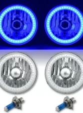Octane Lighting 5 3/4 Inch SMD Blue LED Halo Halogen Bulb Headlight Angel Eye Crystal Clear Pair                                     - OL-001L-B - Image 2