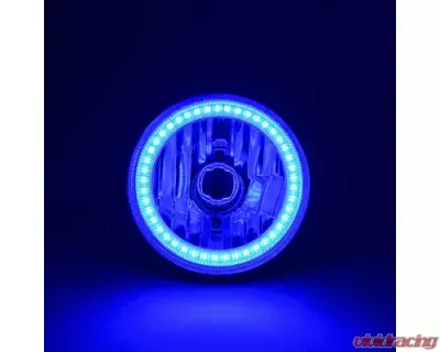 Octane Lighting 5 3/4 Inch SMD Blue LED Halo Halogen Bulb Headlight Angel Eye Crystal Clear Pair - OL-001L-B