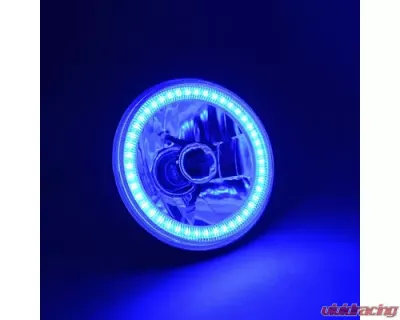Octane Lighting 5 3/4 Inch SMD Blue LED Halo Halogen Bulb Headlight Angel Eye Crystal Clear Pair - OL-001L-B