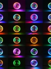 Octane Lighting 5 3/4 Inch Bluetooth RGB SMD Color Chase Chasing LED Halo Angel Eye Headlight Pair                                     - OL-001L-COL - Image 2