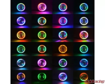 Octane Lighting 5 3/4 Inch Bluetooth RGB SMD Color Chase Chasing LED Halo Angel Eye Headlight Pair - OL-001L-COL