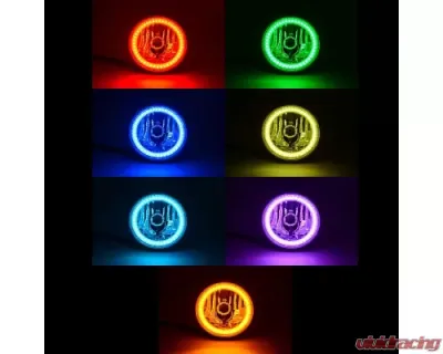 Octane Lighting 5 3/4 Inch Bluetooth RGB SMD Color Chase Chasing LED Halo Angel Eye Headlight Pair - OL-001L-COL