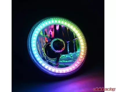 Octane Lighting 5 3/4 Inch Bluetooth RGB SMD Color Chase Chasing LED Halo Angel Eye Headlight Pair - OL-001L-COL