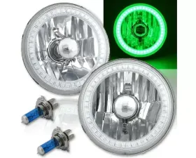 Octane Lighting 5 3/4 Inch Green SMD LED Halo Angel Eye Halogen Light Bulb Crystal Headlight Pair