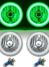 Octane Lighting 5 3/4 Inch Green SMD LED Halo Angel Eye Halogen Light Bulb Crystal Headlight Pair                                     - OL-001L-G - Image 2