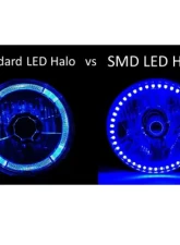 Octane Lighting 5 3/4 Inch Green SMD LED Halo Angel Eye Halogen Light Bulb Crystal Headlight Pair                                     - OL-001L-G - Image 12