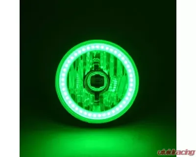 Octane Lighting 5 3/4 Inch Green SMD LED Halo Angel Eye Halogen Light Bulb Crystal Headlight Pair - OL-001L-G
