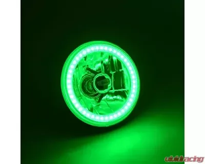 Octane Lighting 5 3/4 Inch Green SMD LED Halo Angel Eye Halogen Light Bulb Crystal Headlight Pair - OL-001L-G
