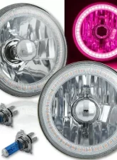 Octane Lighting 5 3/4 Inch SMD Pink LED Halo Angel Eye Halogen 60/55w Crystal Clear Headlight Pair                                     - OL-001L-PINK - Image 12