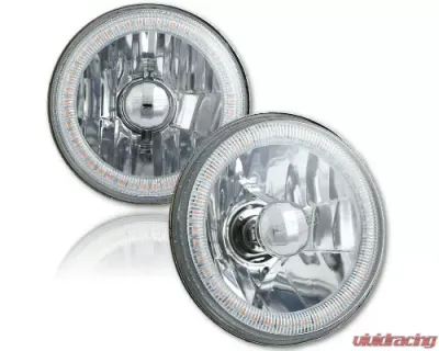 Octane Lighting 5 3/4 Inch SMD Pink LED Halo Angel Eye Halogen 60/55w Crystal Clear Headlight Pair - OL-001L-PINK