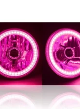 Octane Lighting 5 3/4 Inch SMD Pink LED Halo Angel Eye Halogen 60/55w Crystal Clear Headlight Pair                                     - OL-001L-PINK - Image 4