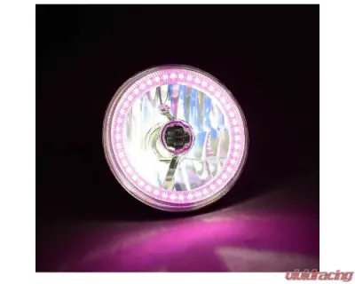 Octane Lighting 5 3/4 Inch SMD Pink LED Halo Angel Eye Halogen 60/55w Crystal Clear Headlight Pair - OL-001L-PINK