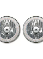 Octane Lighting 5 3/4 Inch Purple SMD LED Halo Angel Eye Halogen Light Crystal Clear Headlight Pair                                     - OL-001L-PU - Image 3