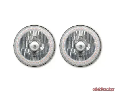 Octane Lighting 5 3/4 Inch Purple SMD LED Halo Angel Eye Halogen Light Crystal Clear Headlight Pair - OL-001L-PU