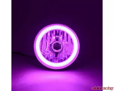 Octane Lighting 5 3/4 Inch Purple SMD LED Halo Angel Eye Halogen Light Crystal Clear Headlight Pair - OL-001L-PU