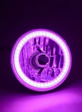 Octane Lighting 5 3/4 Inch Purple SMD LED Halo Angel Eye Halogen Light Crystal Clear Headlight Pair                                     - OL-001L-PU - Image 5