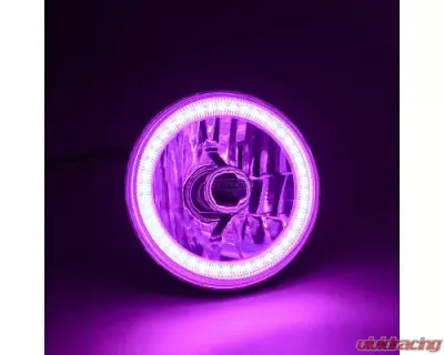 Octane Lighting 5 3/4 Inch Purple SMD LED Halo Angel Eye Halogen Light Crystal Clear Headlight Pair - OL-001L-PU