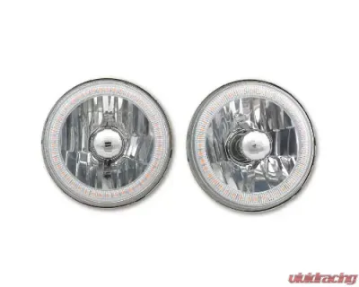 Octane Lighting 5 3/4 Inch Purple SMD LED Halo Angel Eye Halogen Light Crystal Clear Headlight Pair - OL-001L-PU