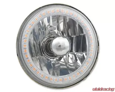 Octane Lighting 5 3/4 Inch Purple SMD LED Halo Angel Eye Halogen Light Crystal Clear Headlight Pair - OL-001L-PU