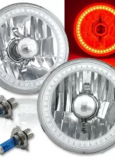 Octane Lighting 5 3/4 Inch SMD Red LED Halo Halogen Bulb Headlight Angel Eye Crystal Clear Pair                                     - OL-001L-R - Image 12