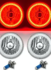Octane Lighting 5 3/4 Inch SMD Red LED Halo Halogen Bulb Headlight Angel Eye Crystal Clear Pair                                     - OL-001L-R - Image 2