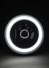 Octane Lighting 5 3/4 Inch White SMD LED Halo Angel Eye Black Halogen Light Crystal Headlight Pair                                     - OL-001L-W-BLK - Image 4