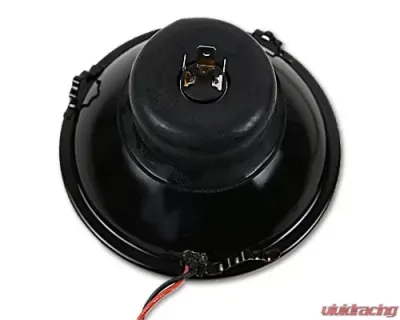 Octane Lighting 5 3/4 Inch White SMD LED Halo Angel Eye Black Halogen Light Crystal Headlight Pair - OL-001L-W-BLK