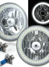 Octane Lighting 5 3/4 Inch SMD White LED Halo Halogen Bulb Headlight Angel Eye Crystal Clear Pair                                     - OL-001L-W - Image 12