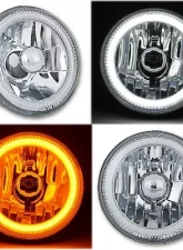 Octane Lighting 5 3/4 Inch Switchback White Amber Halogen Halo DRL Turn Signal Angel Eye Headlight Pair                                     - OL-001L-WA - Image 12