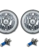 Octane Lighting 5 3/4 Inch Switchback White Amber Halogen Halo DRL Turn Signal Angel Eye Headlight Pair                                     - OL-001L-WA - Image 4