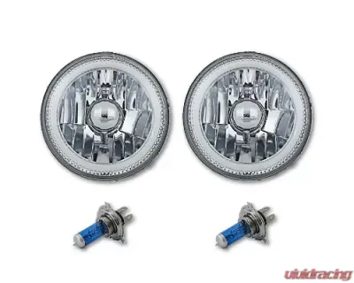 Octane Lighting 5 3/4 Inch Switchback White Amber Halogen Halo DRL Turn Signal Angel Eye Headlight Pair - OL-001L-WA