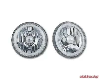 Octane Lighting 5 3/4 Inch Switchback White Amber Halogen Halo DRL Turn Signal Angel Eye Headlight Pair - OL-001L-WA