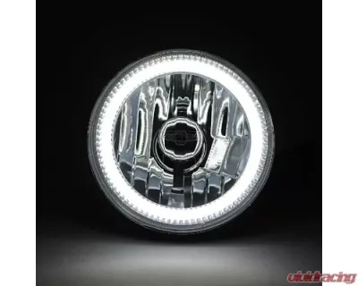 Octane Lighting 5 3/4 Inch Switchback White Amber Halogen Halo DRL Turn Signal Angel Eye Headlight Pair - OL-001L-WA