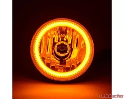 Octane Lighting 5 3/4 Inch Switchback White Amber Halogen Halo DRL Turn Signal Angel Eye Headlight Pair - OL-001L-WA