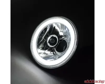 Octane Lighting 5 3/4 Inch Switchback White Amber Halogen Halo DRL Turn Signal Angel Eye Headlight Pair - OL-001L-WA
