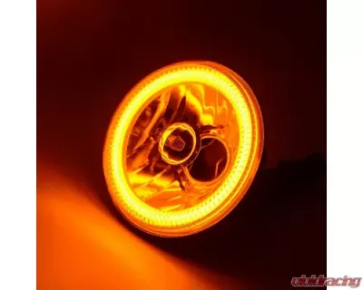 Octane Lighting 5 3/4 Inch Switchback White Amber Halogen Halo DRL Turn Signal Angel Eye Headlight Pair - OL-001L-WA