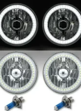 Octane Lighting 5 3/4 Inch SMD White LED Halo Halogen Bulb Headlight Angel Eye Crystal Clear Pair                                     - OL-001L-W - Image 2
