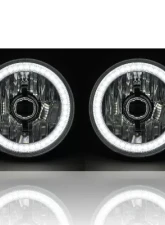Octane Lighting 5 3/4 Inch SMD White LED Halo Halogen Bulb Headlight Angel Eye Crystal Clear Pair                                     - OL-001L-W - Image 3