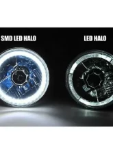 Octane Lighting 5 3/4 Inch SMD White LED Halo Halogen Bulb Headlight Angel Eye Crystal Clear Pair                                     - OL-001L-W - Image 12