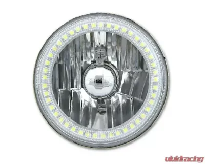 Octane Lighting 5 3/4 Inch SMD White LED Halo Halogen Bulb Headlight Angel Eye Crystal Clear Pair - OL-001L-W